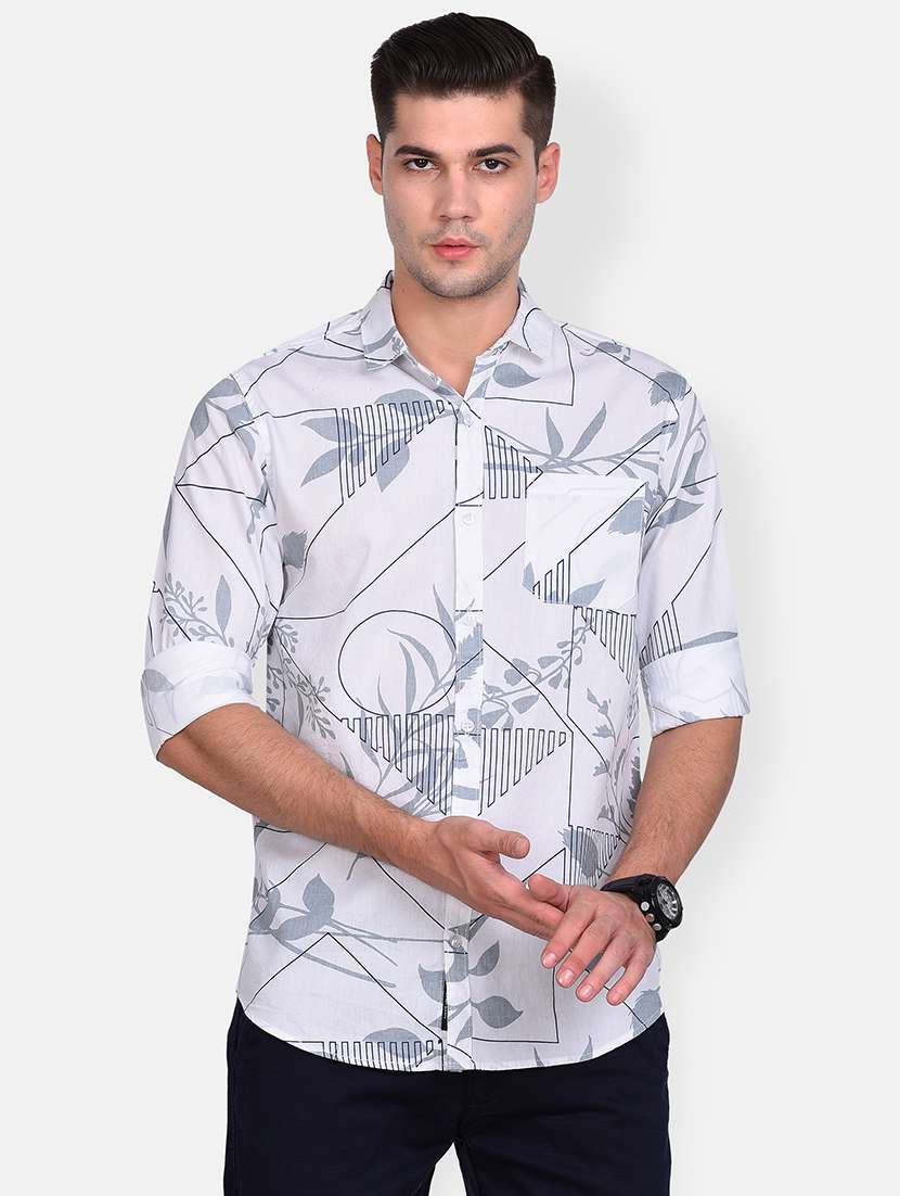 white printed casual shirt - 17646881 -  Zoom Image - 0