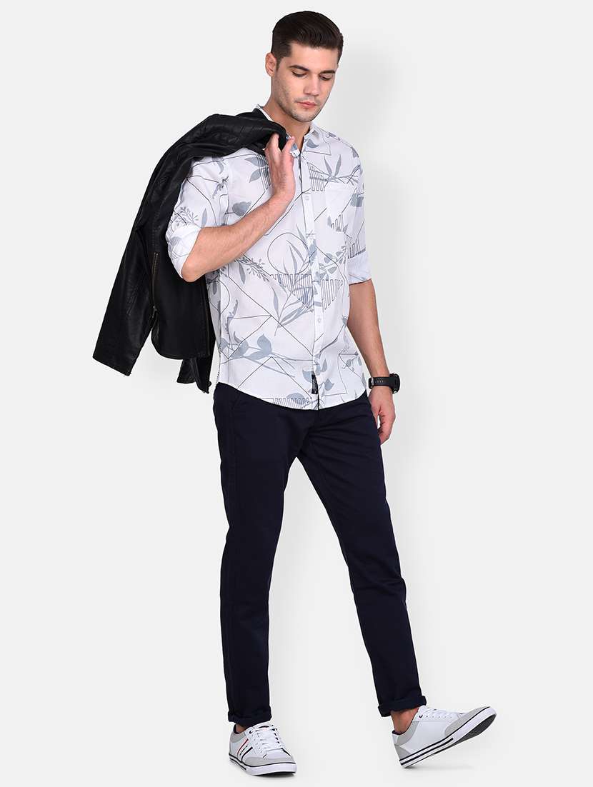 white printed casual shirt - 17646881 - Standard Image - 3