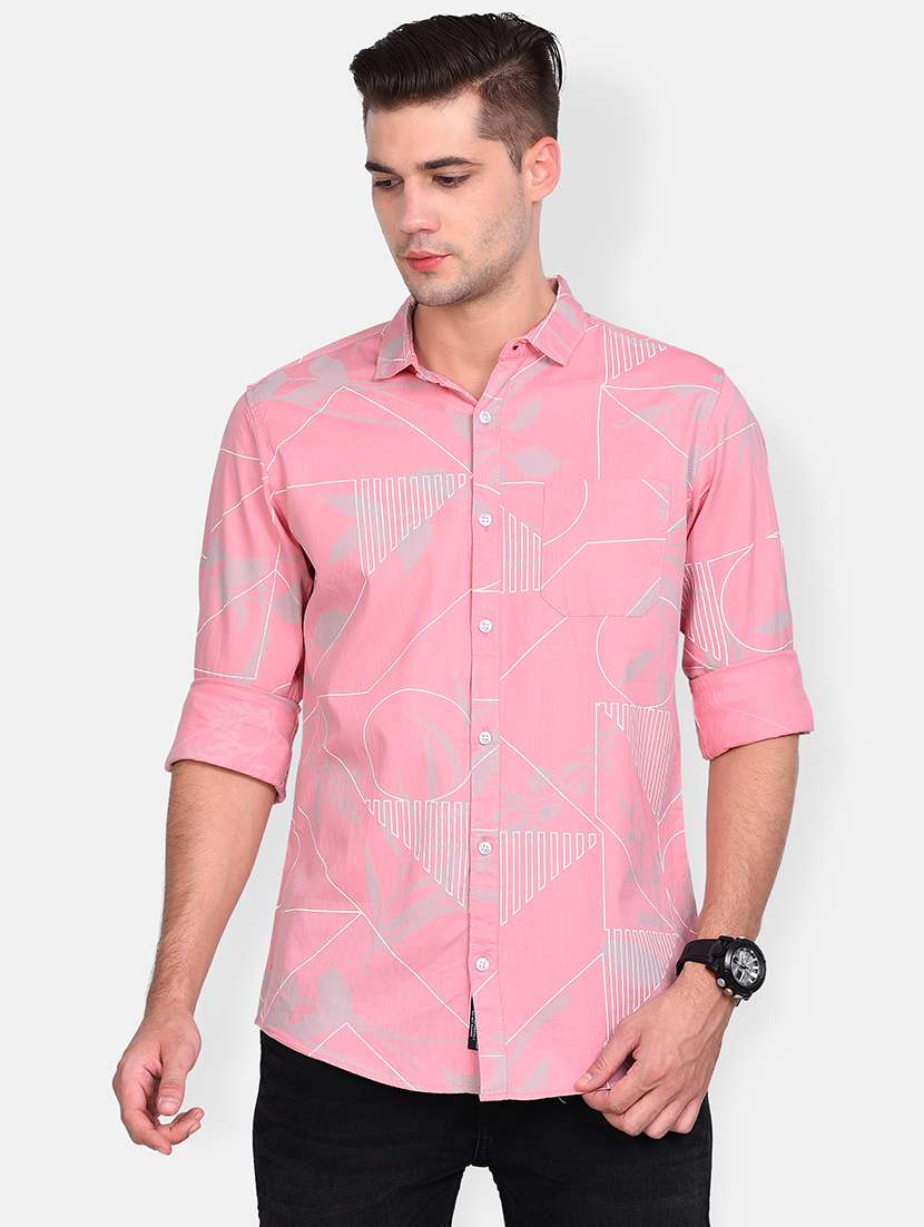 pink printed casual shirt - 17646882 - Zoom Image - 0