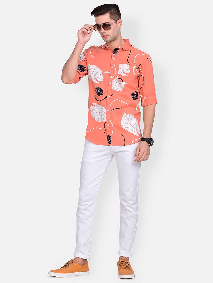 orange printed casual shirt - 17646885 - Standard Image - 3