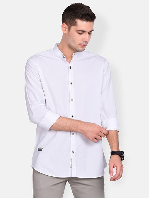 white solid casual shirt - 17646889 -  Standard Image - 0
