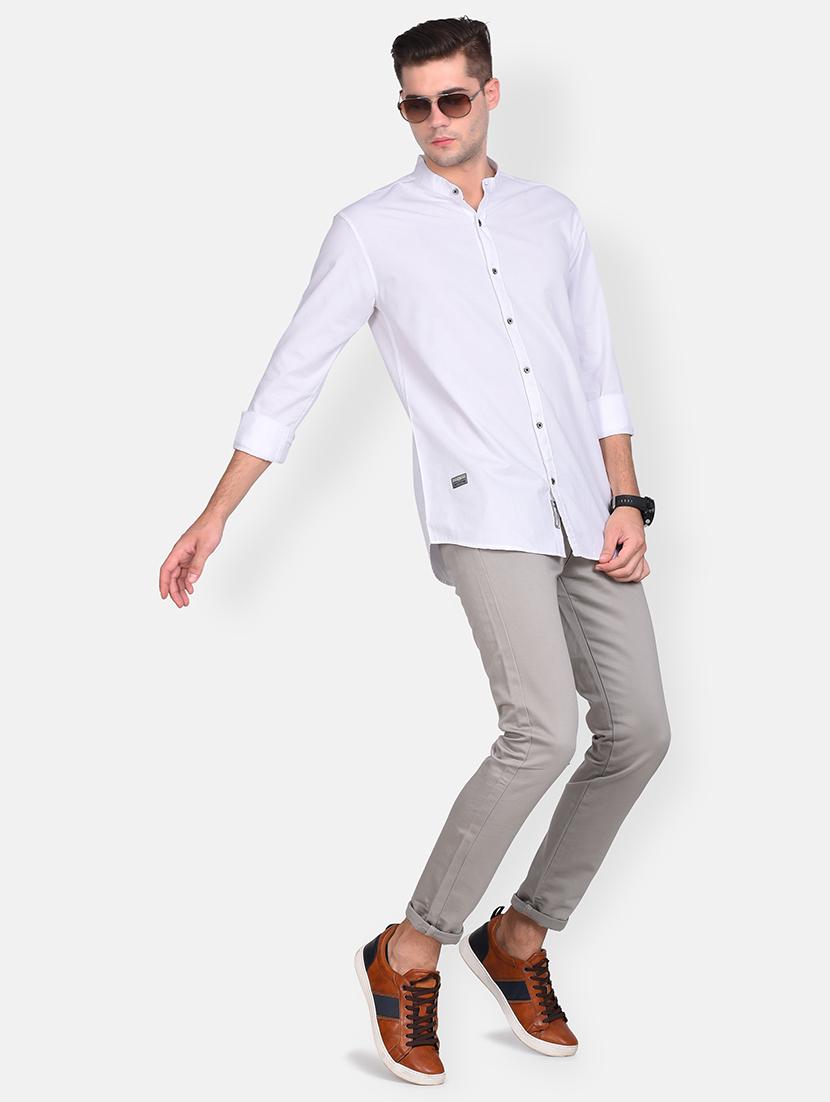 white solid casual shirt - 17646889 - Standard Image - 3