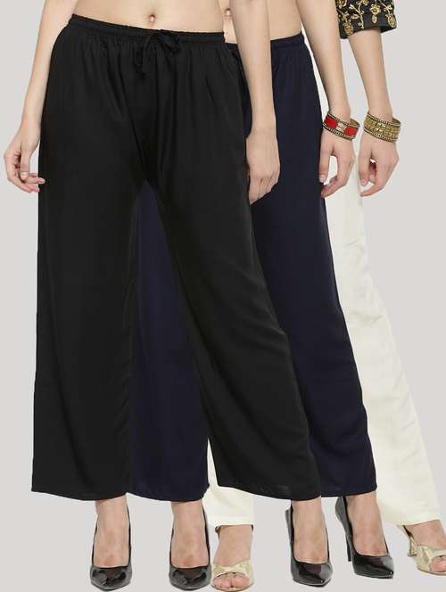 pack of 3 solid palazzo - 17649123 -  Standard Image - 0