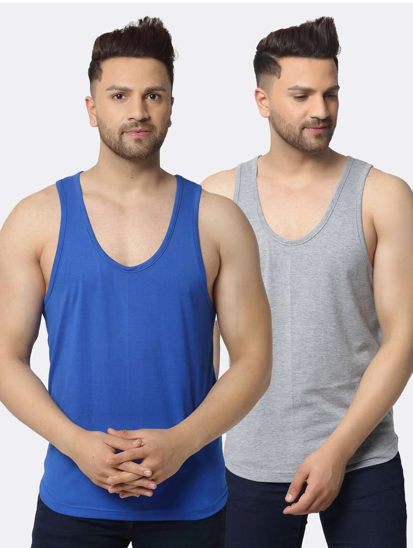 set of 2 multi colored solid vest - 17649269 - Zoom Image - 0