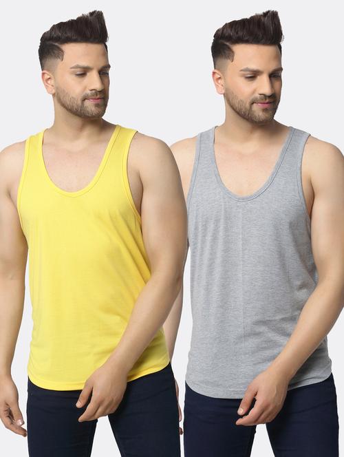 set of 2 multi colored solid vest - 17649270 - Standard Image - 0