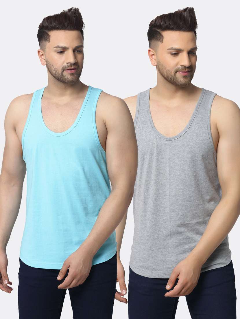 set of 2 multi colored solid vest - 17649275 - Zoom Image - 0