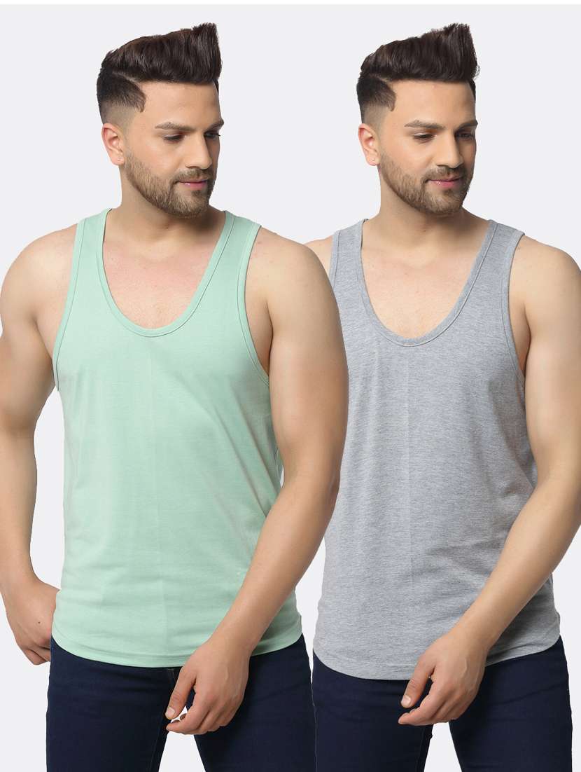 set of 2 multi colored solid vest