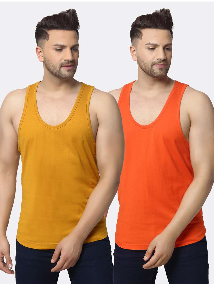set of 2 multi colored solid vest