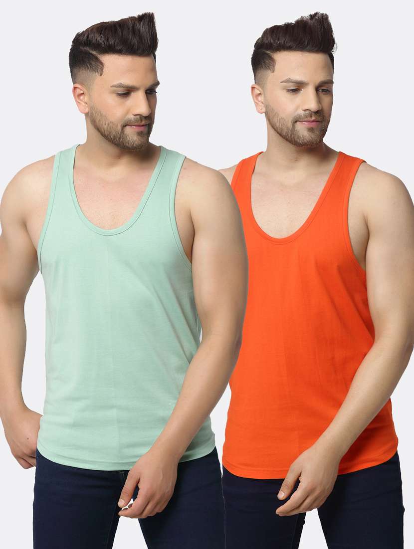 set of 2 multi colored solid vest