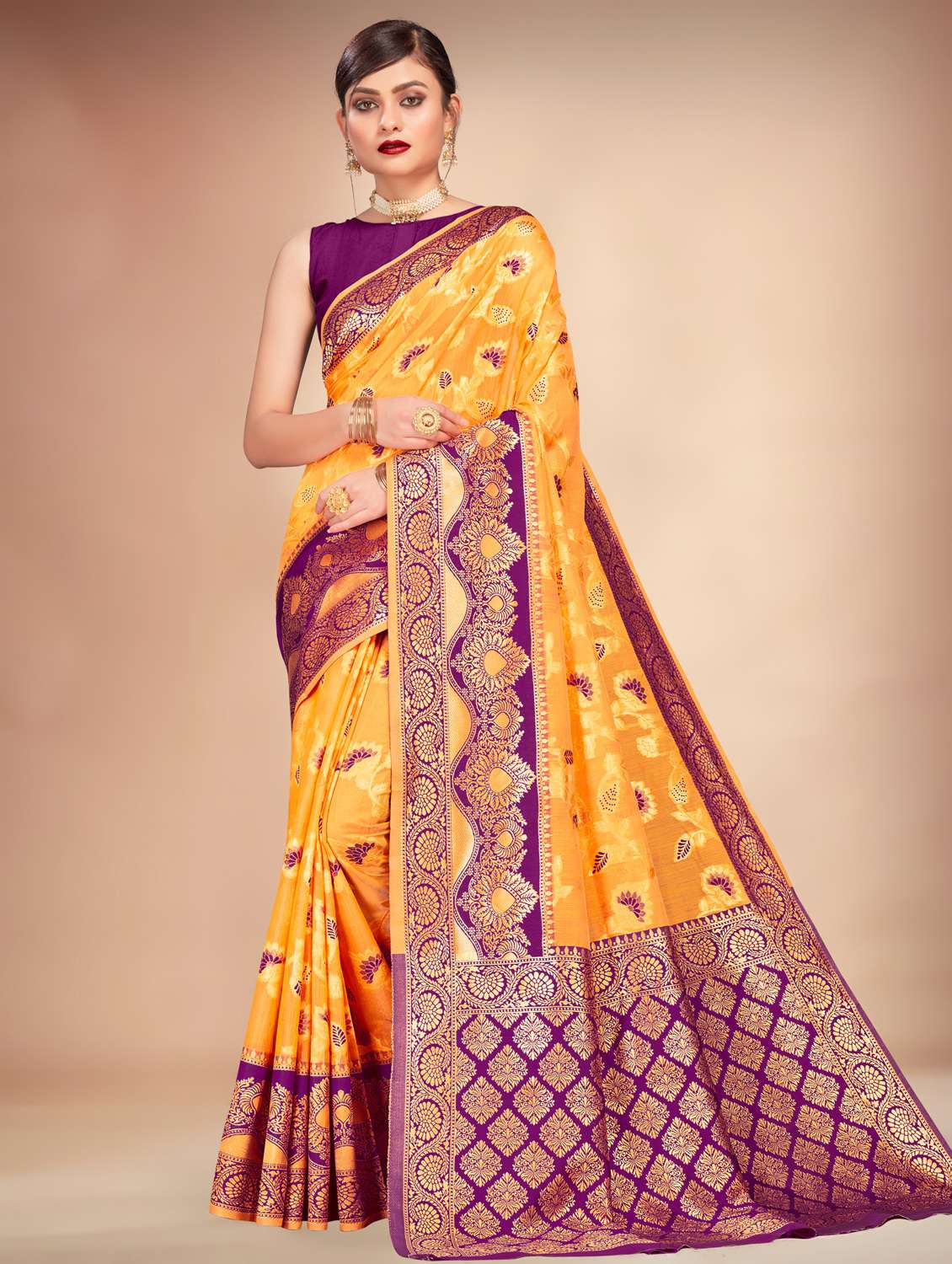 jacquard woven saree with blouse
