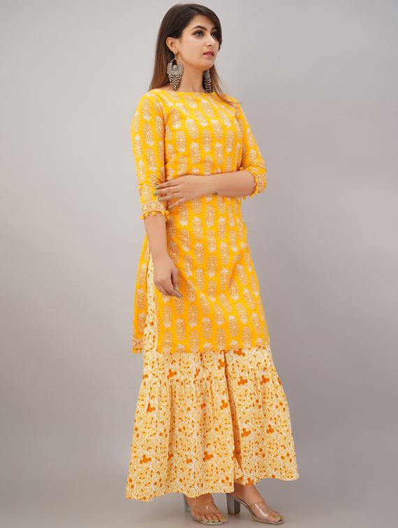 floral kurta sharara set - 17649785 - Standard Image - 3