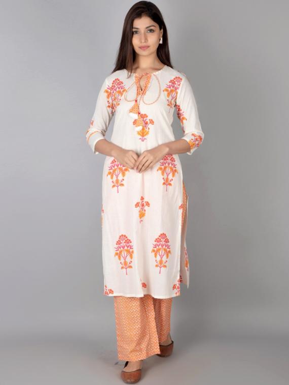 floral  kurta palazzo set - 17649787 -  Zoom Image - 0