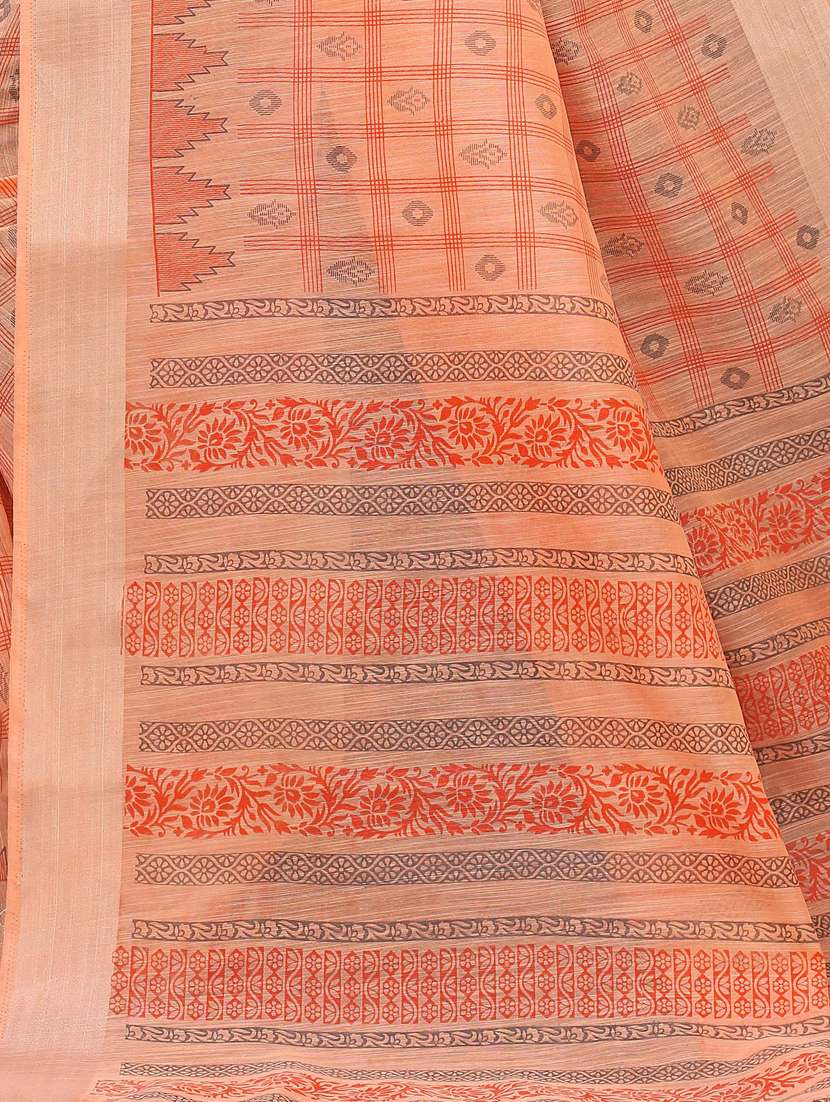 check printed saree - 17650114 -  Standard Image - 3