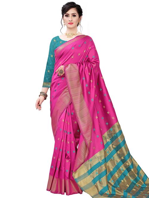 ethnic motifs woven saree - 17650168 -  Standard Image - 0