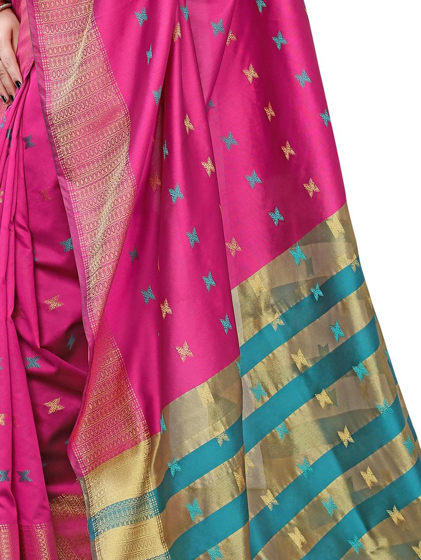 ethnic motifs woven saree - 17650168 - Standard Image - 3