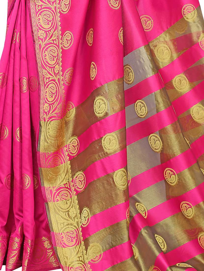 ethnic motifs woven saree with blouse - 17651273 -  Standard Image - 3