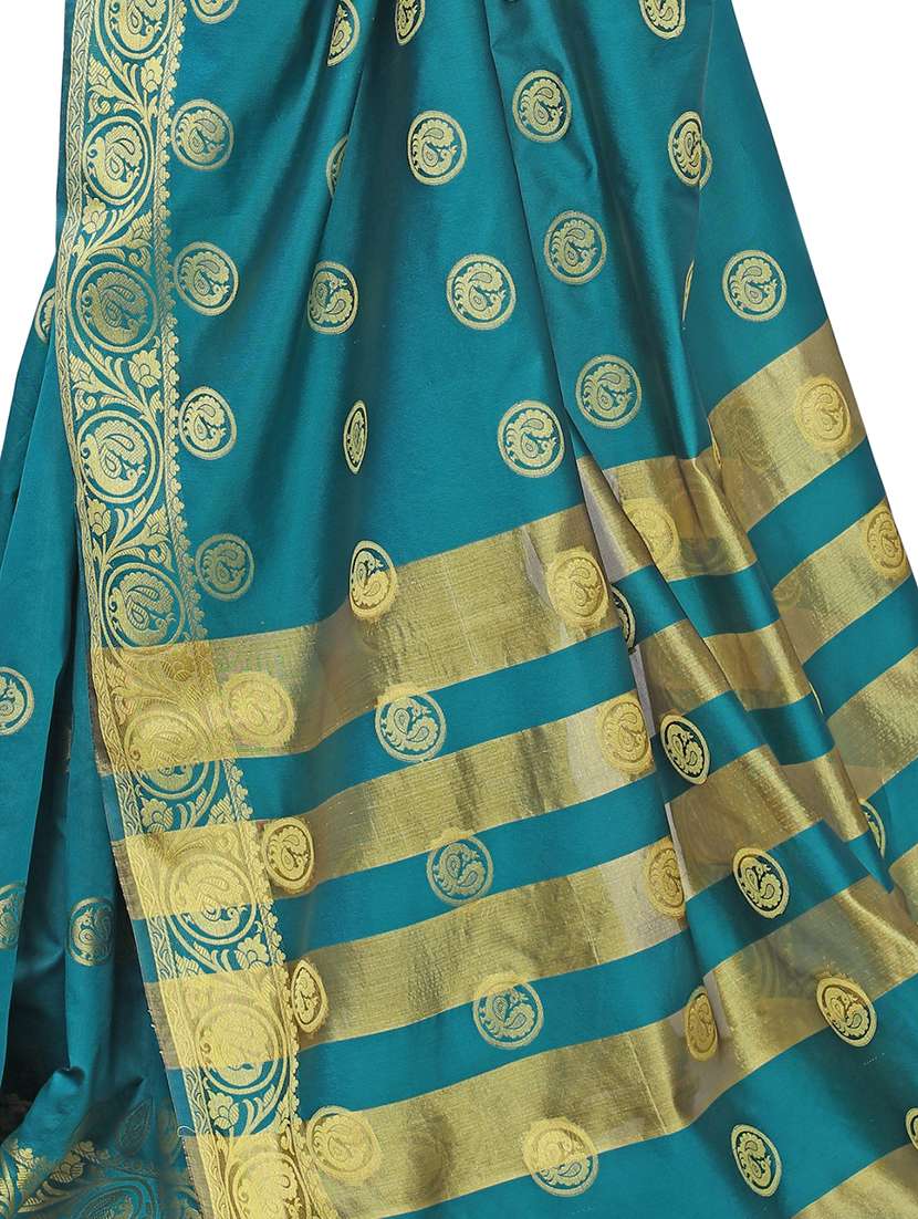 ethnic motifs woven saree with blouse - 17651274 - Standard Image - 3