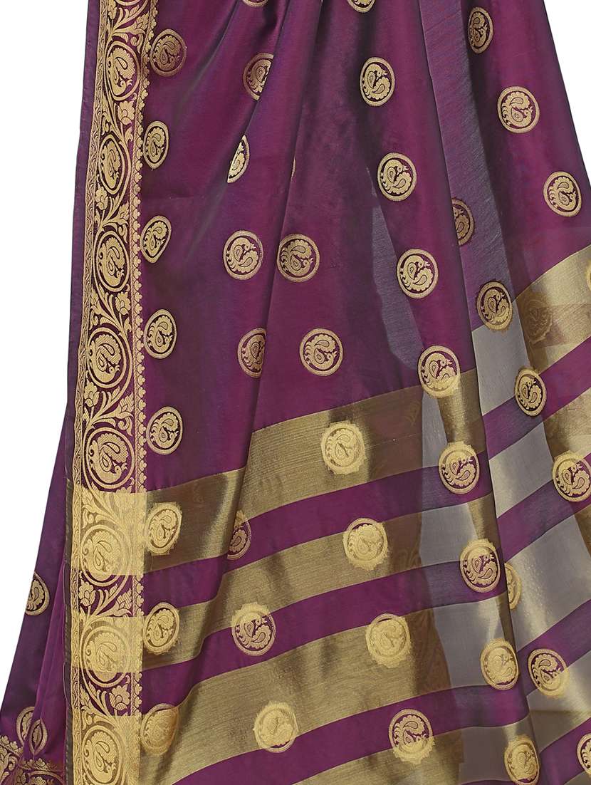 ethnic motifs woven saree with blouse - 17651276 - Standard Image - 3