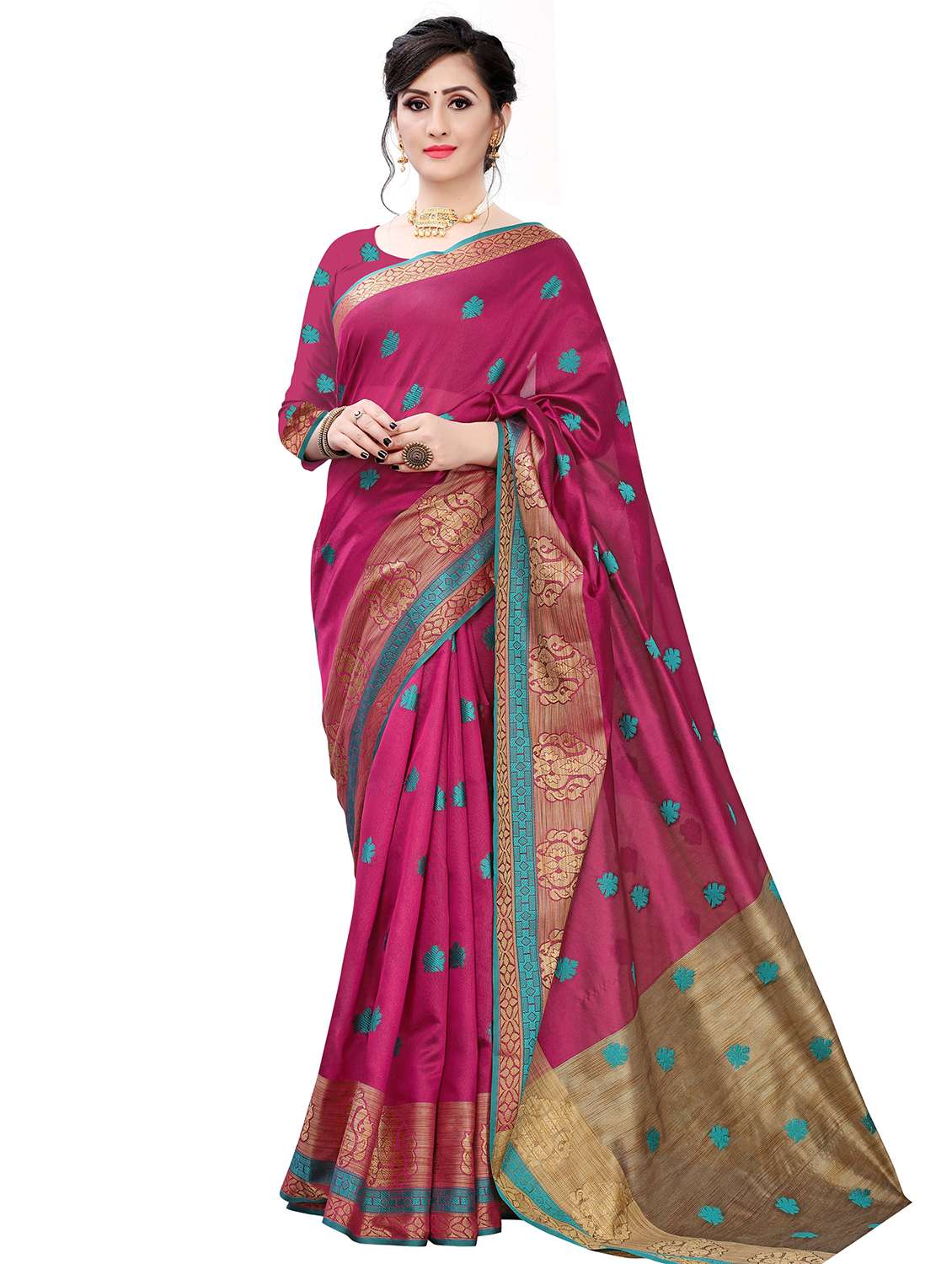 ethnic motifs woven saree - 17651292 -  Zoom Image - 0