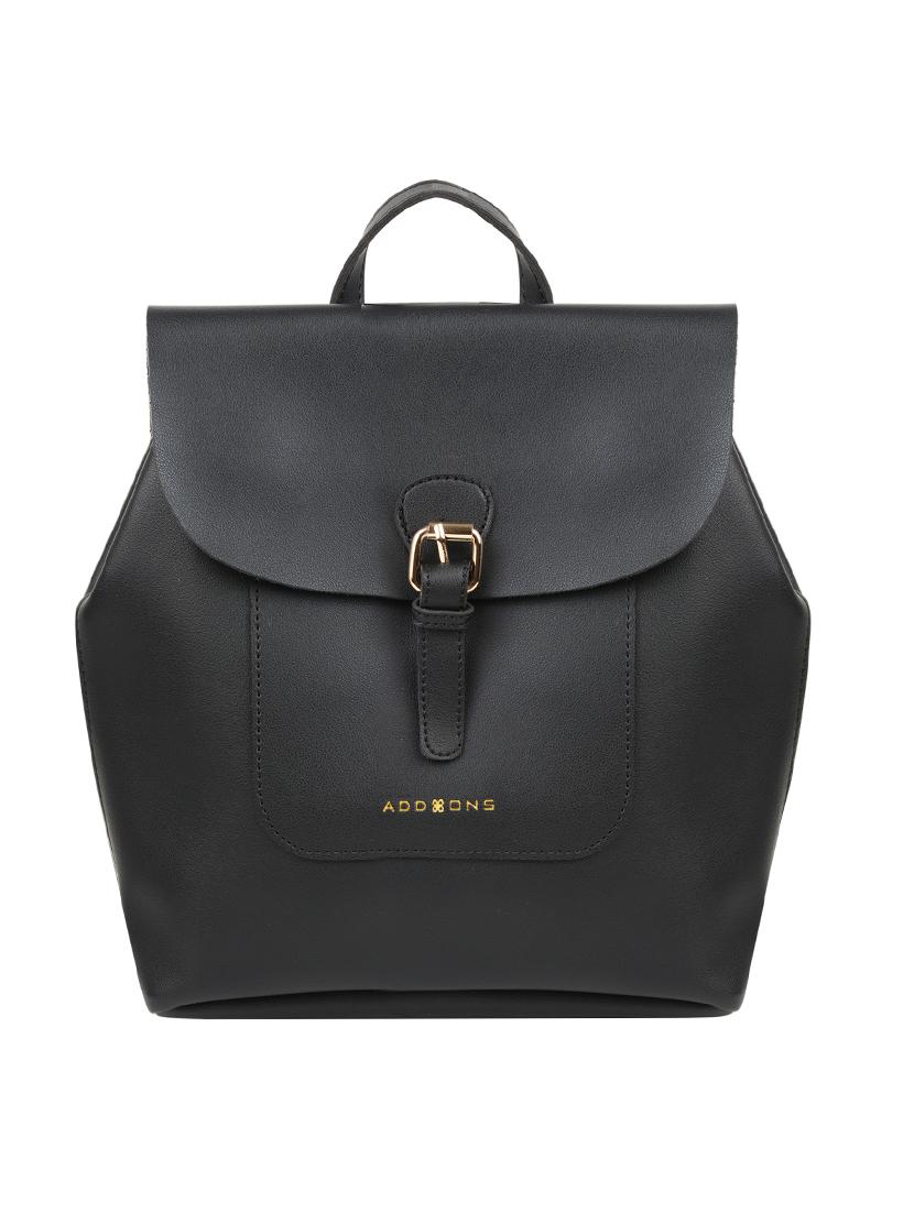 black leatherette (pu) regular backpack - 17651507 -  Zoom Image - 0