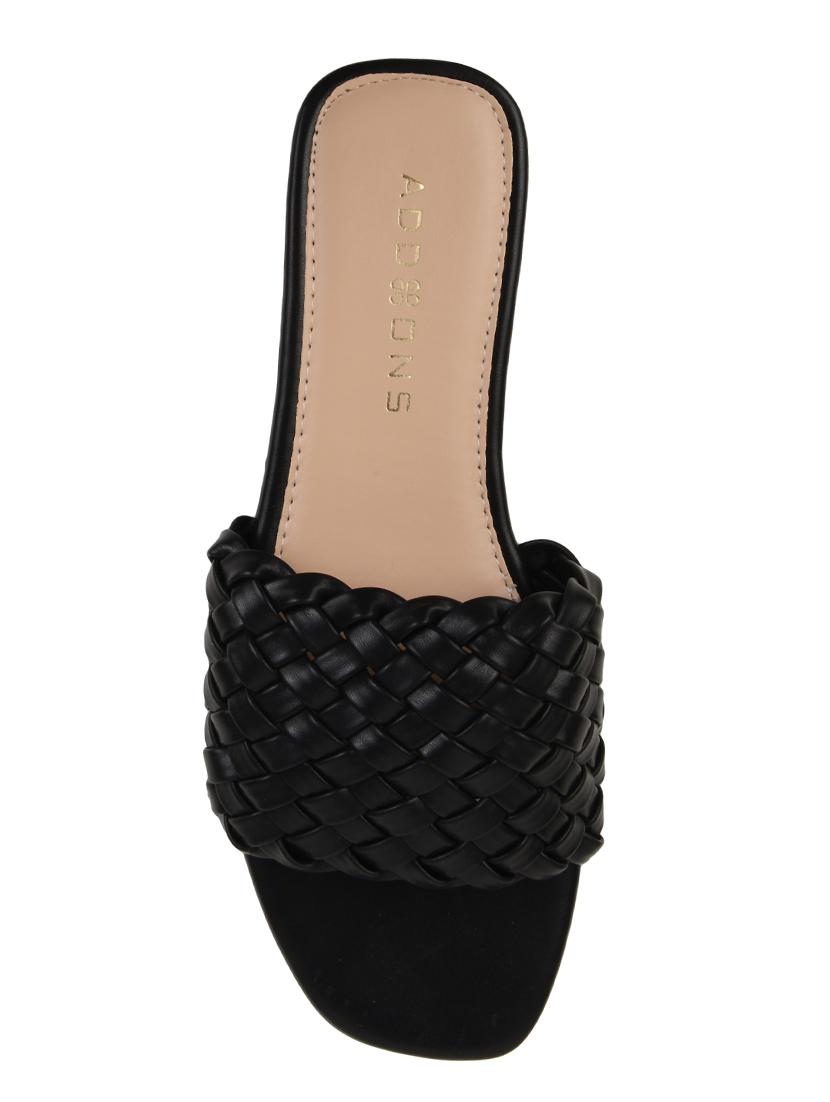 black pu slip on sandals - 17651521 - Standard Image - 3