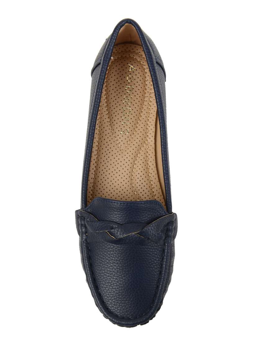 navy pu slip on loafers - 17651531 -  Standard Image - 3