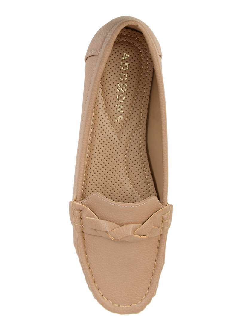 brown pu slip on loafers - 17651532 -  Standard Image - 3