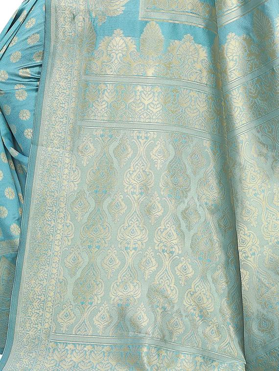 ethnic motifs woven saree with blouse - 17651891 - Standard Image - 3