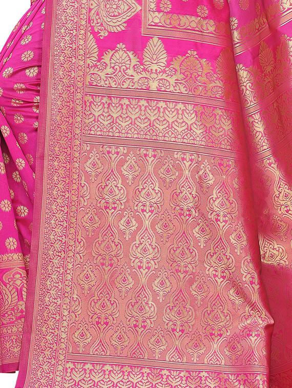ethnic motifs woven saree with blouse - 17651895 - Standard Image - 3