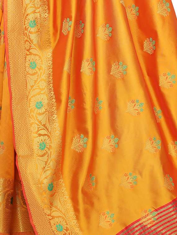 ethnic motifs woven saree with blouse - 17652005 -  Standard Image - 3
