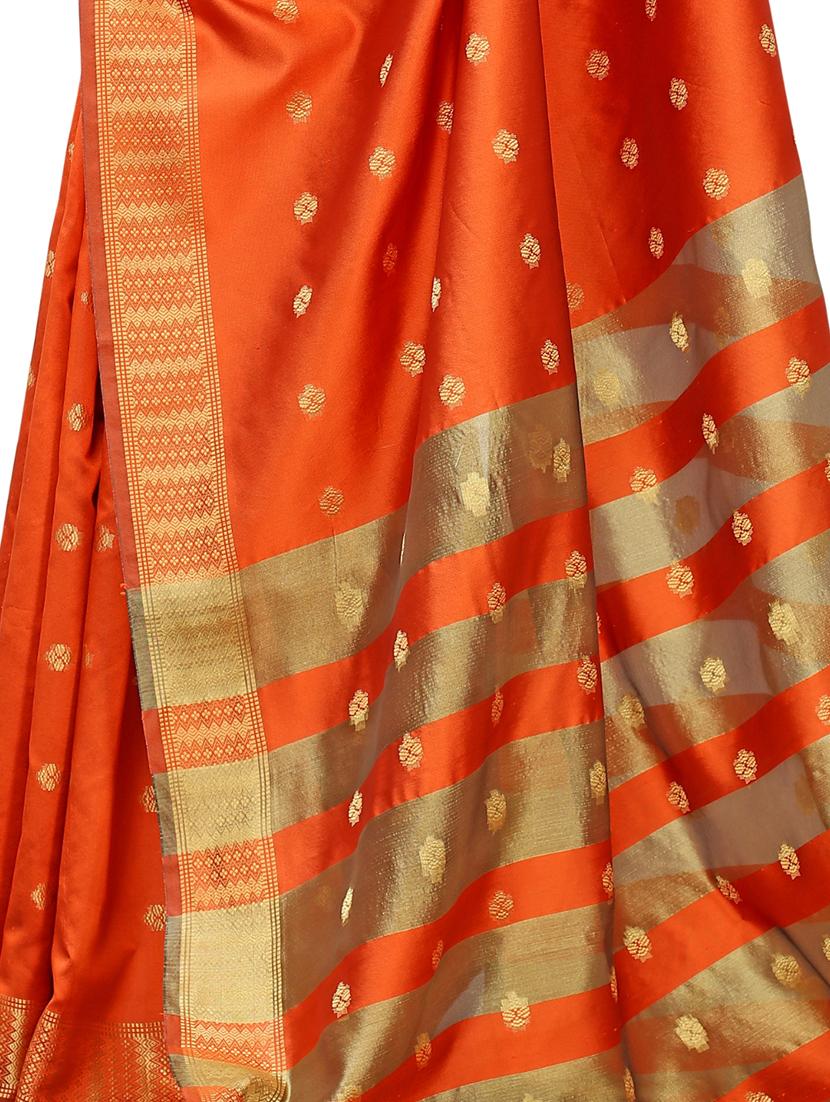 ethnic motifs woven saree with blouse - 17652236 - Standard Image - 3
