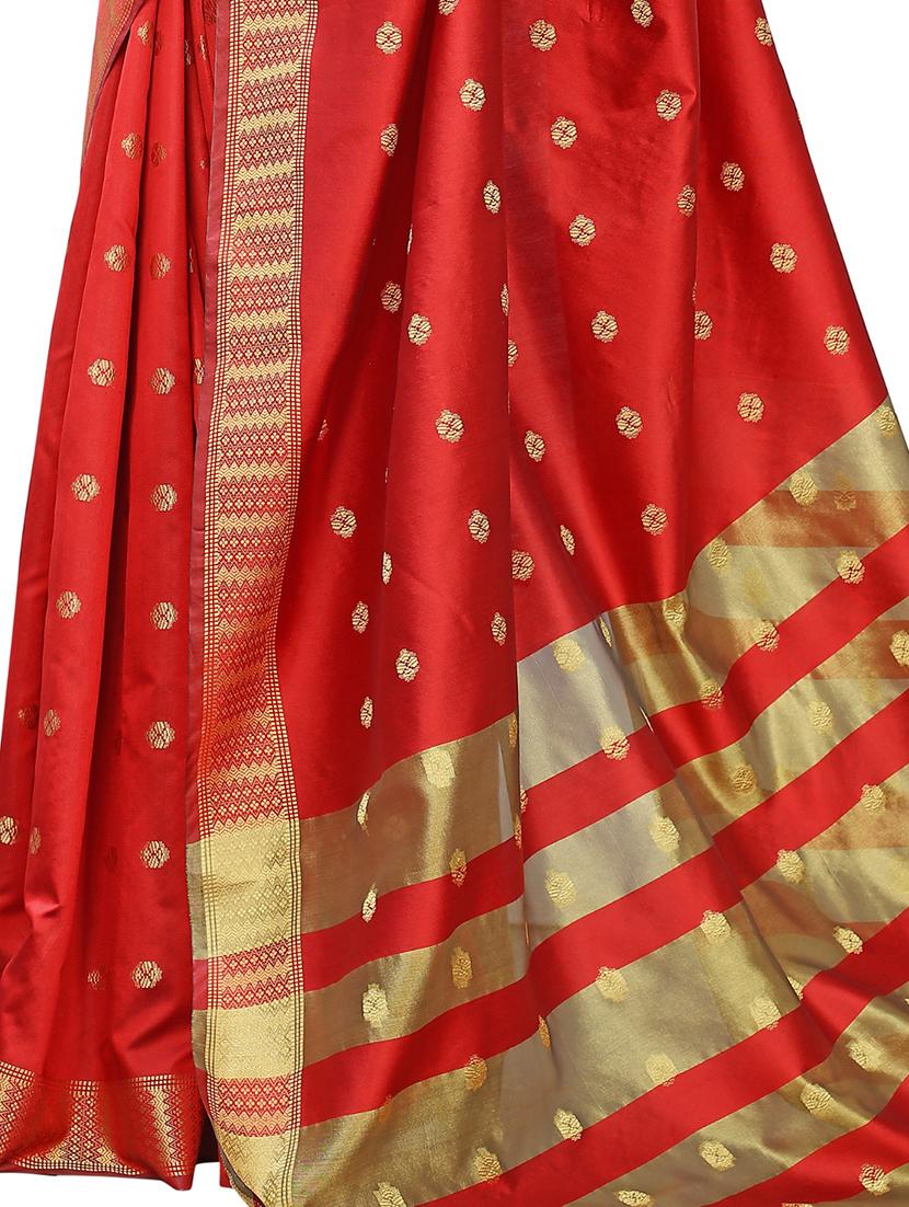 ethnic motifs woven saree with blouse - 17652240 - Standard Image - 3