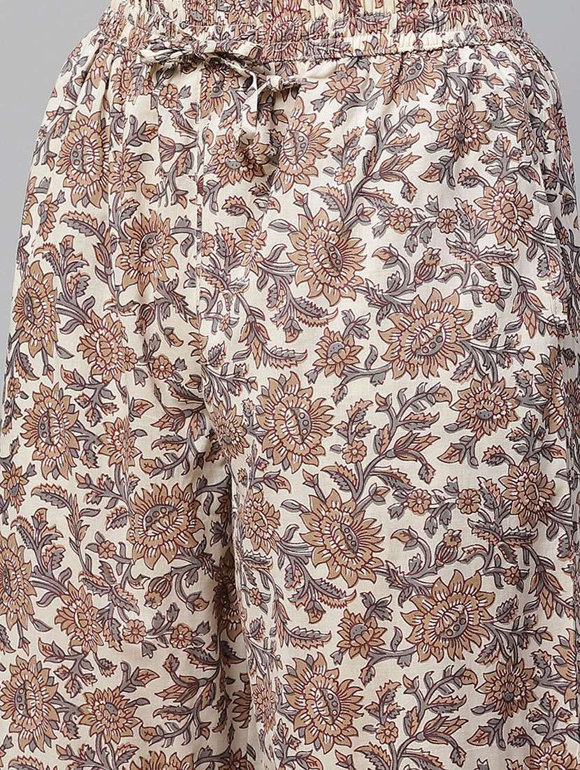 cream cotton kurta sharara  set - 17652246 -  Standard Image - 5