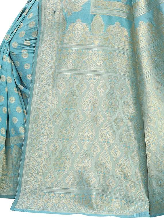 jacquard woven saree with blouse - 17652952 - Standard Image - 3