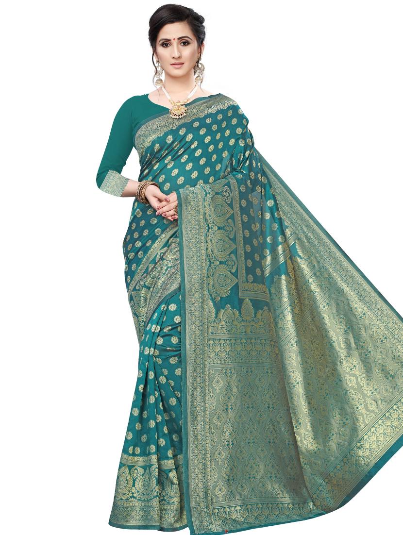 jacquard woven saree with blouse - 17652957 - Zoom Image - 0