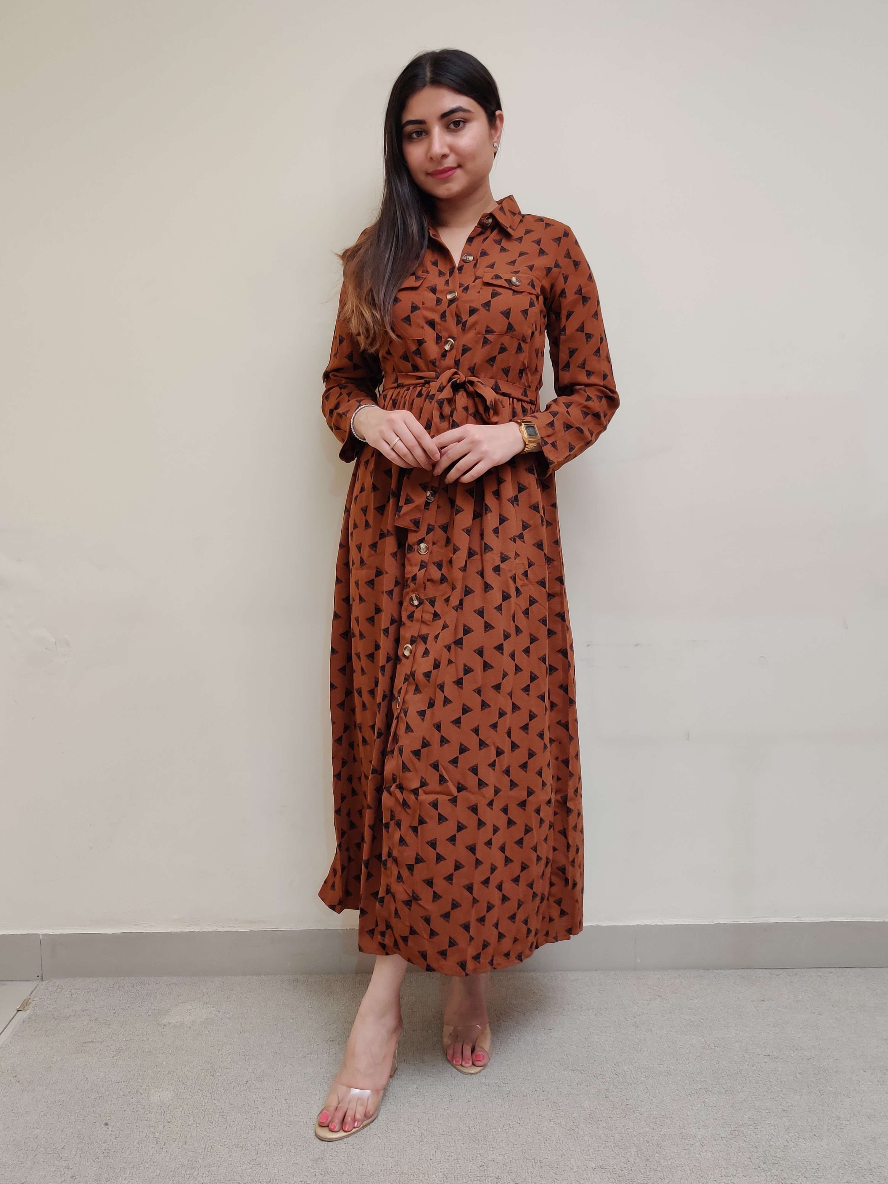 printed georgette casual dress 