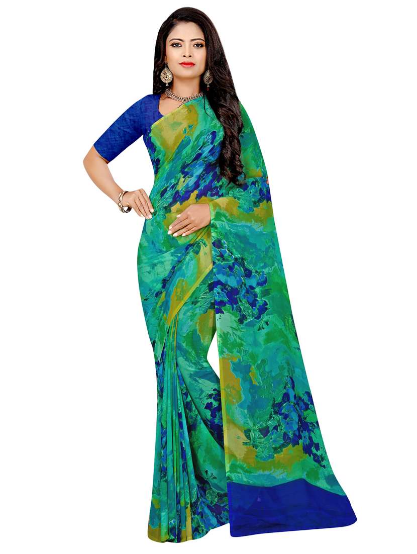 abstract printed saree with blouse