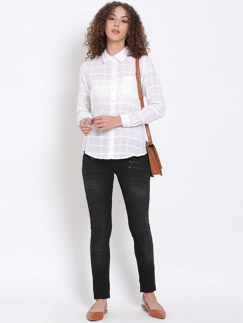 white self design shirt - 17655710 -  Standard Image - 3