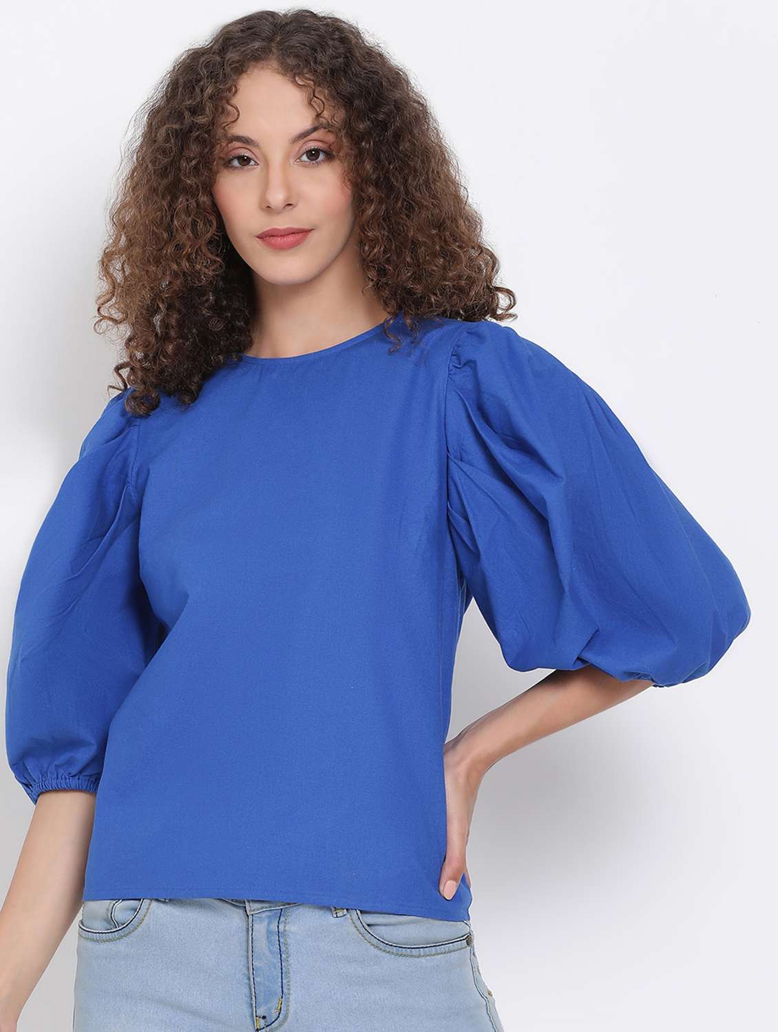 women's straight round neck top - 17655718 - Zoom Image - 0