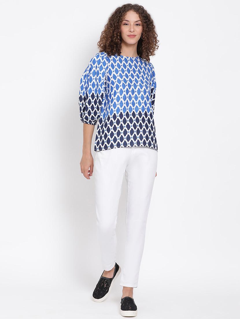 women's straight round neck top - 17655720 - Standard Image - 3