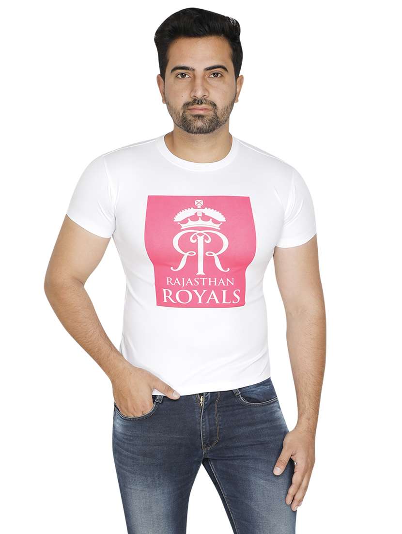 rajasthan royals white printed t-shirt