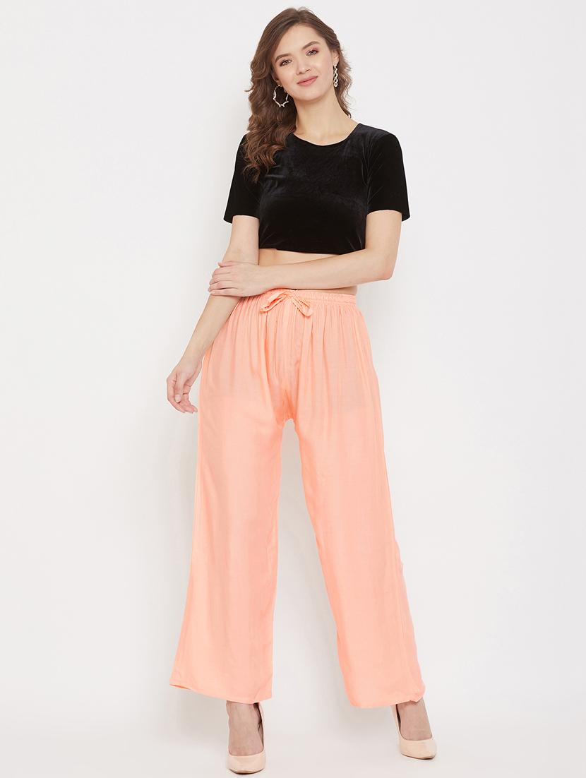 orange rayon palazzos - 17656934 - Standard Image - 3