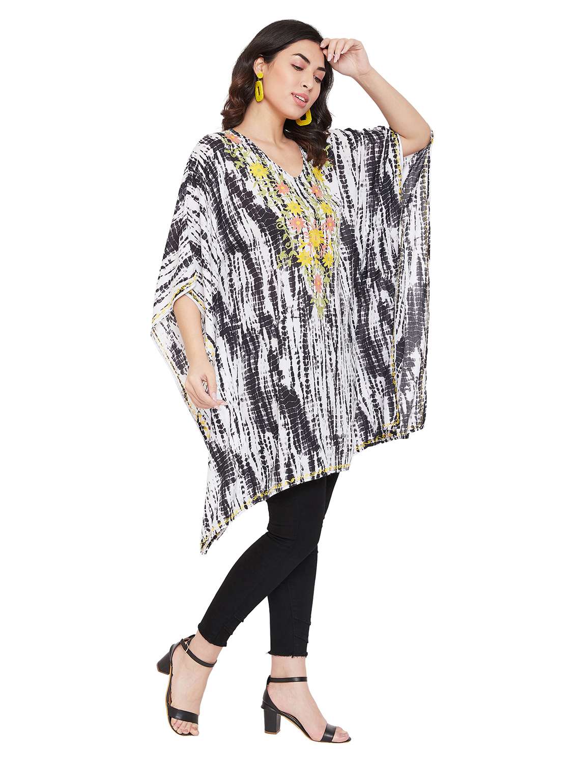 white rayon tops kaftan - 17661212 -  Standard Image - 3