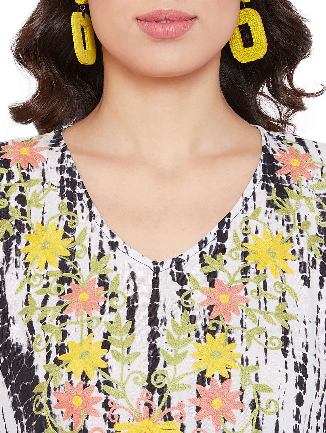 white rayon tops kaftan - 17661212 -  Standard Image - 5