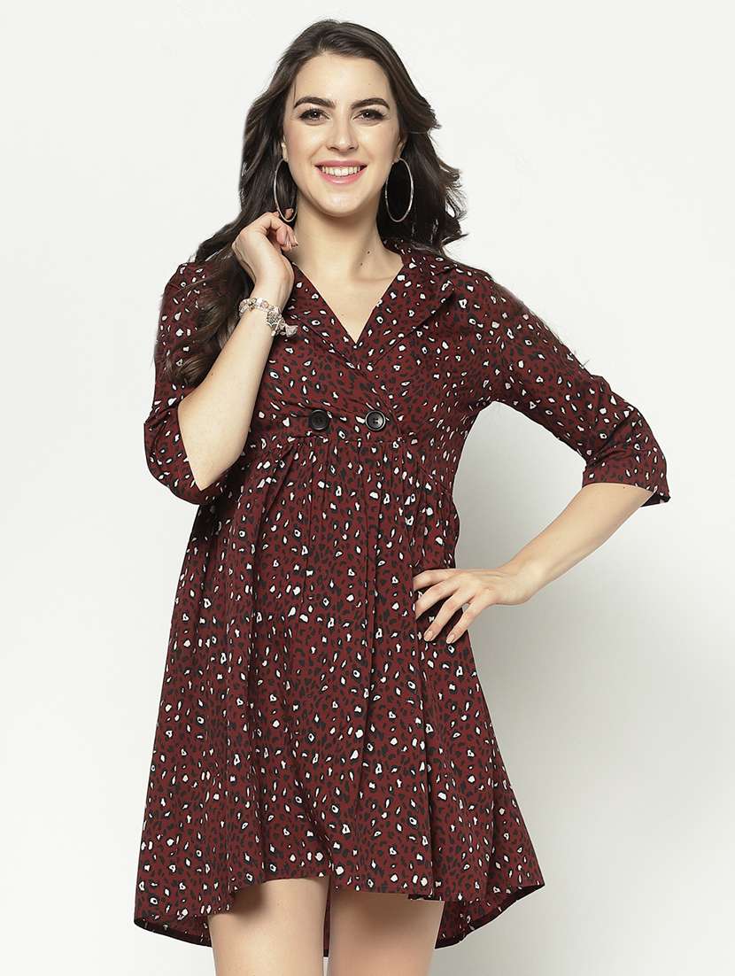 animal printed flared dress  - 17661245 -  Standard Image - 3