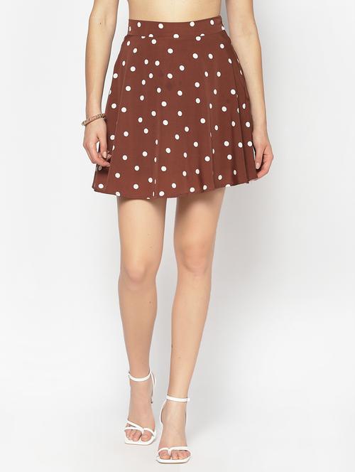 high rise polka dot flared skirt - 17661263 - Standard Image - 0