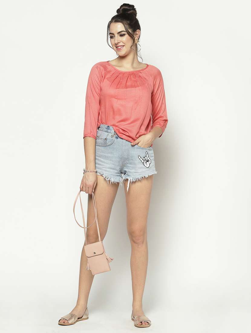 women's blouson round neck top - 17661291 -  Standard Image - 3