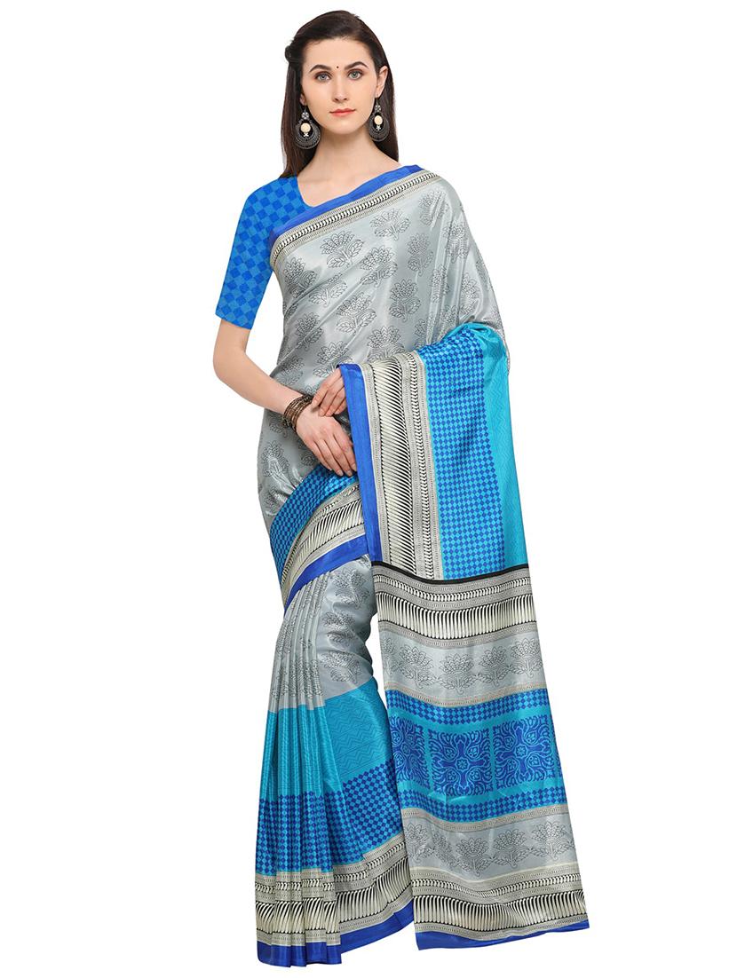 floral printed saree with blouse - 17661538 -  Zoom Image - 0