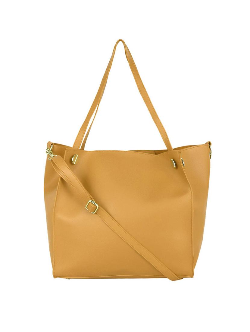 yellow leatherette (pu) handbag - 17662113 - Standard Image - 3