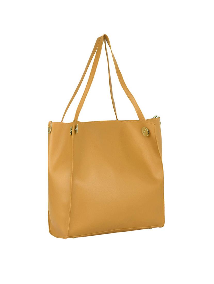 yellow leatherette (pu) handbag - 17662113 - Standard Image - 5